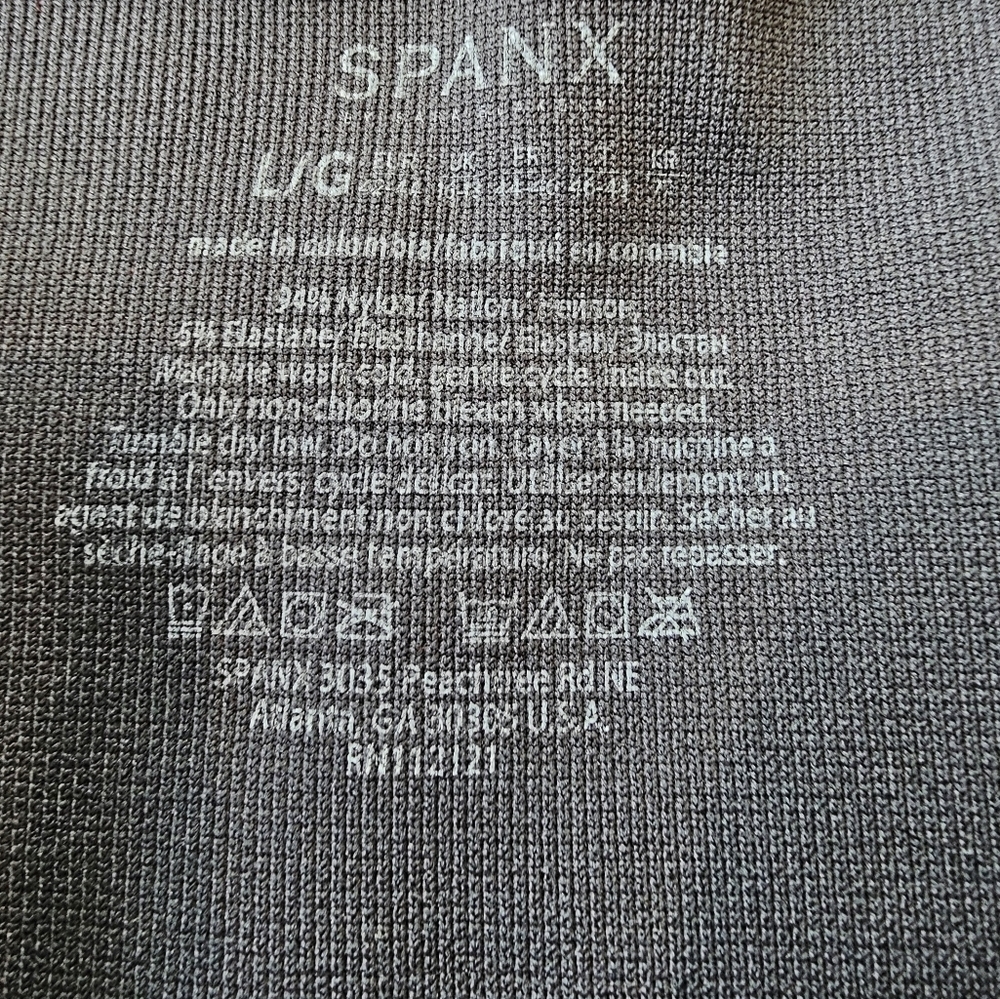 Spanx Size Large Camo Seamless Leggings Black Gray Look At Me Now Slimming 25.5" - Picture 5 of 8